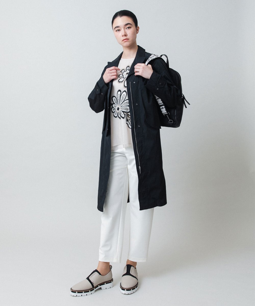 メモリータフタレイヤードデザインコート