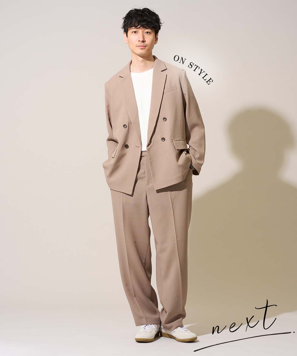 メッシュストレッチダブルブレストジャケット