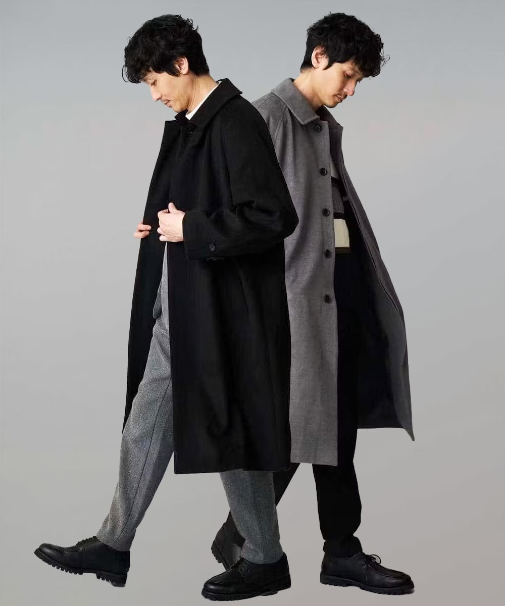 ワイドシルエットステンカラーコート
