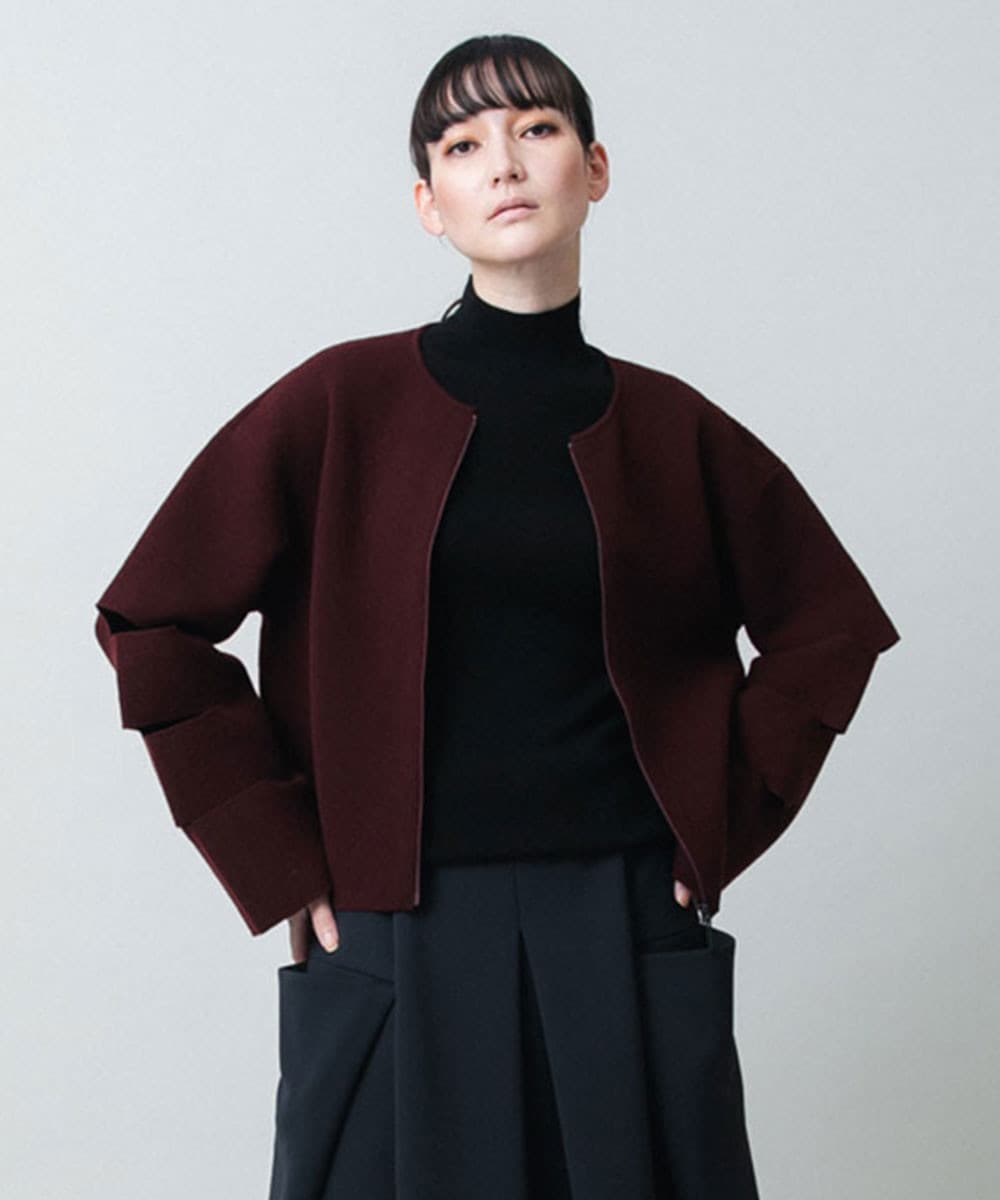 スラッシュデザインニットジャケット