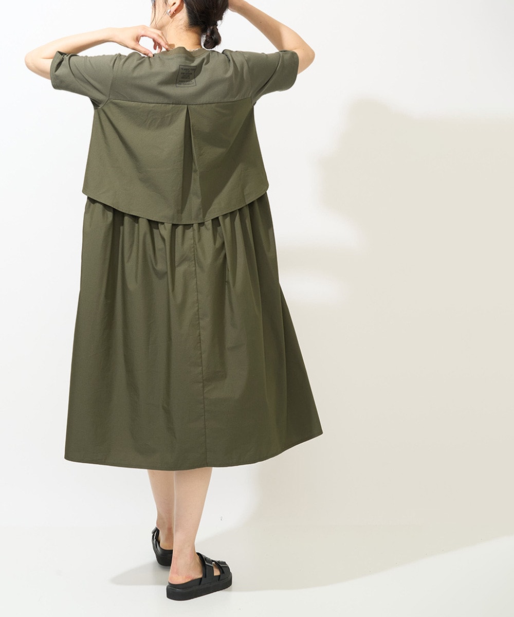 バックレイヤーワンピース カーキ