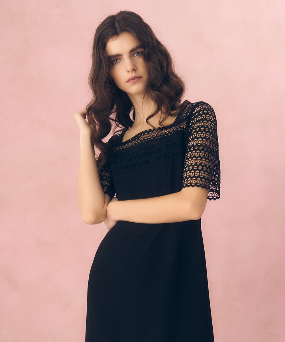 Geometric lace dress