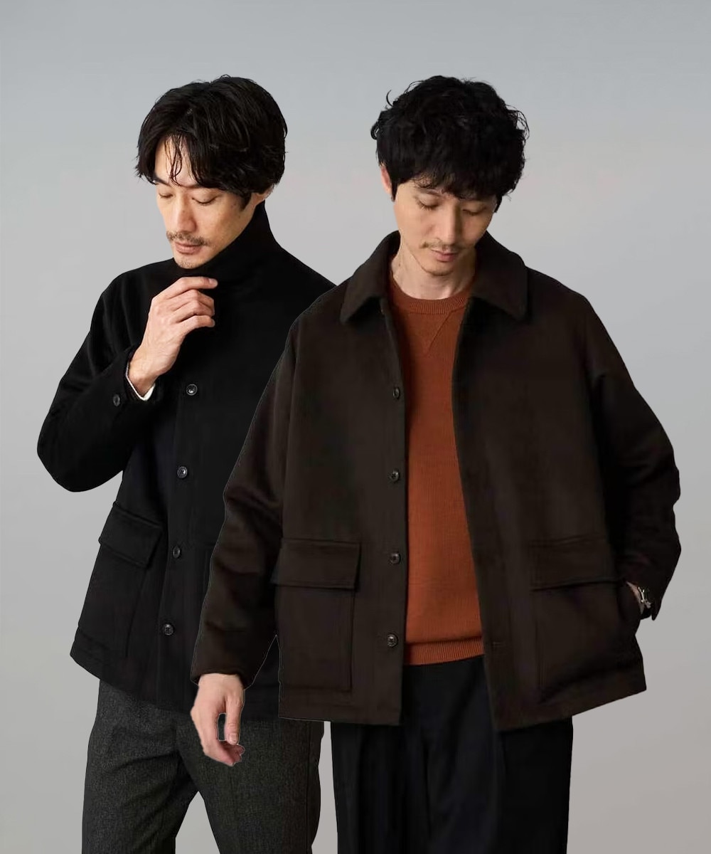 フェイクウールワイドシルエットカバーオール