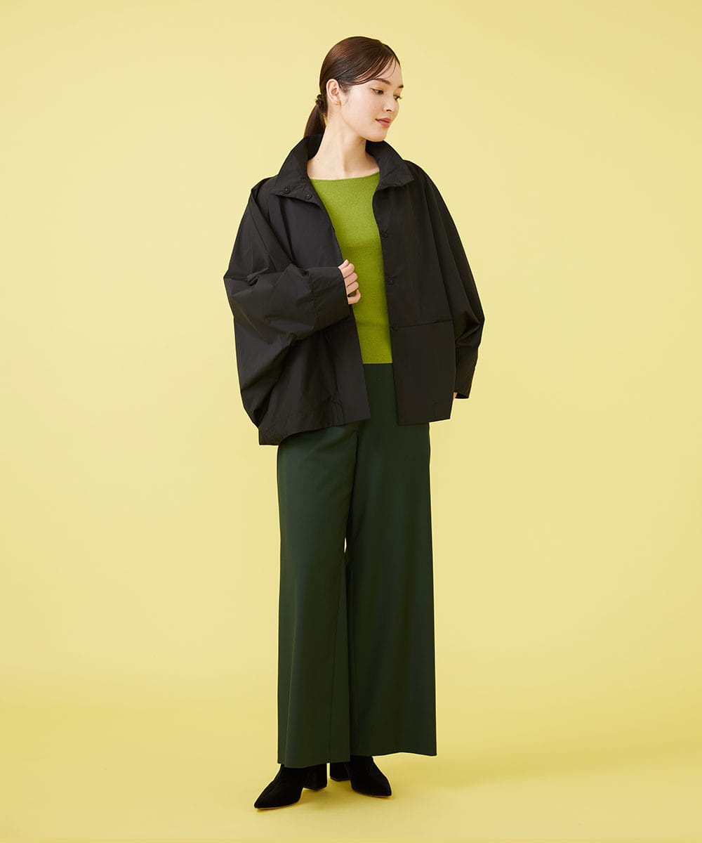 Dolmain sleeve tafta blouson x green knit