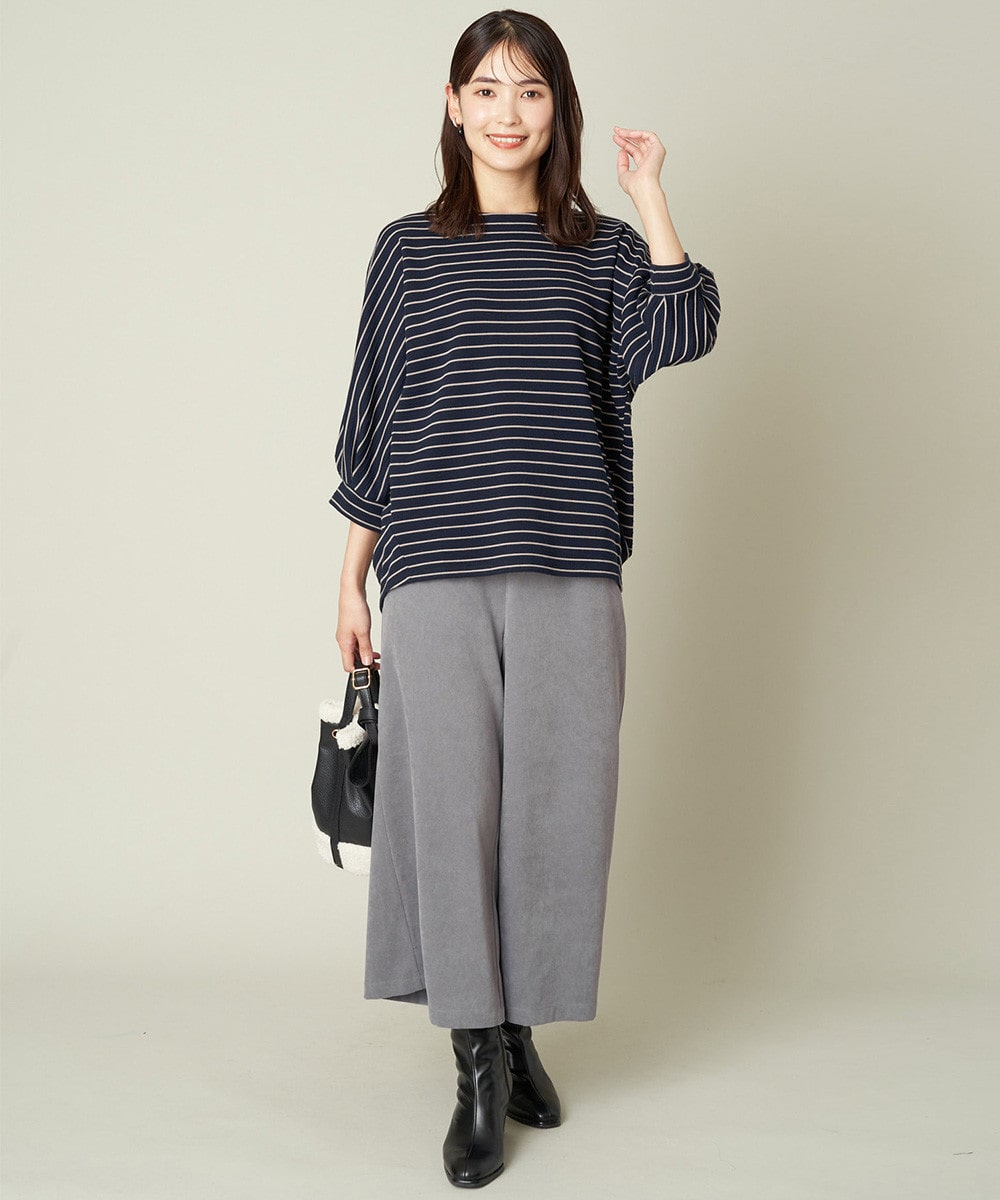 スエードタッチワイドパンツ