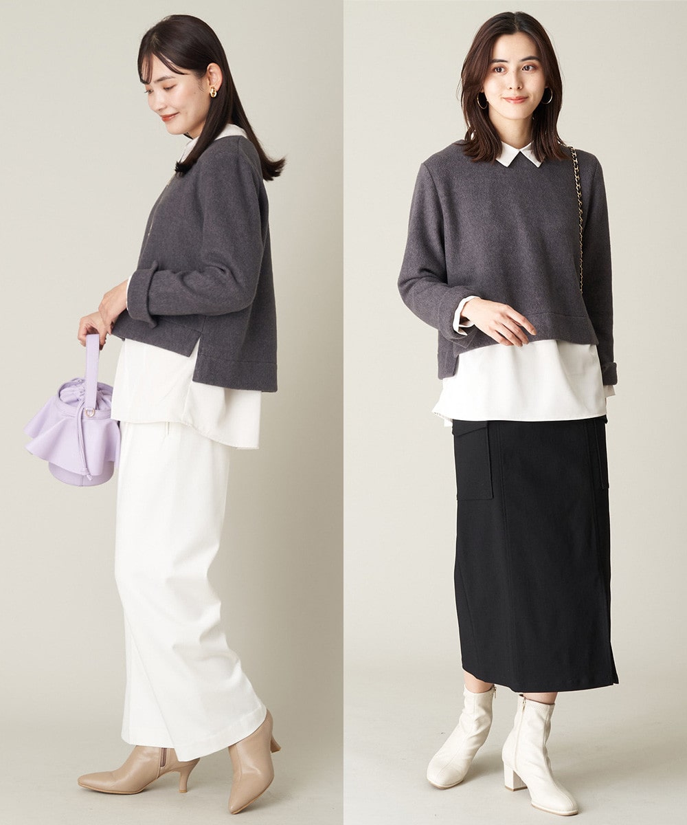 ショートトップス×シャツブラウス