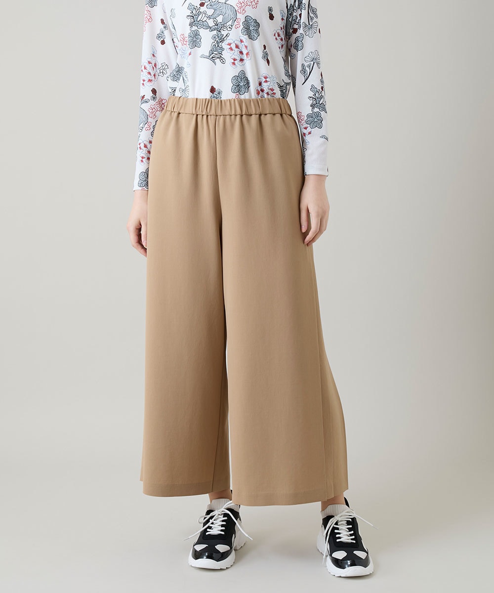 サイドプリーツイージーパンツ/洗える