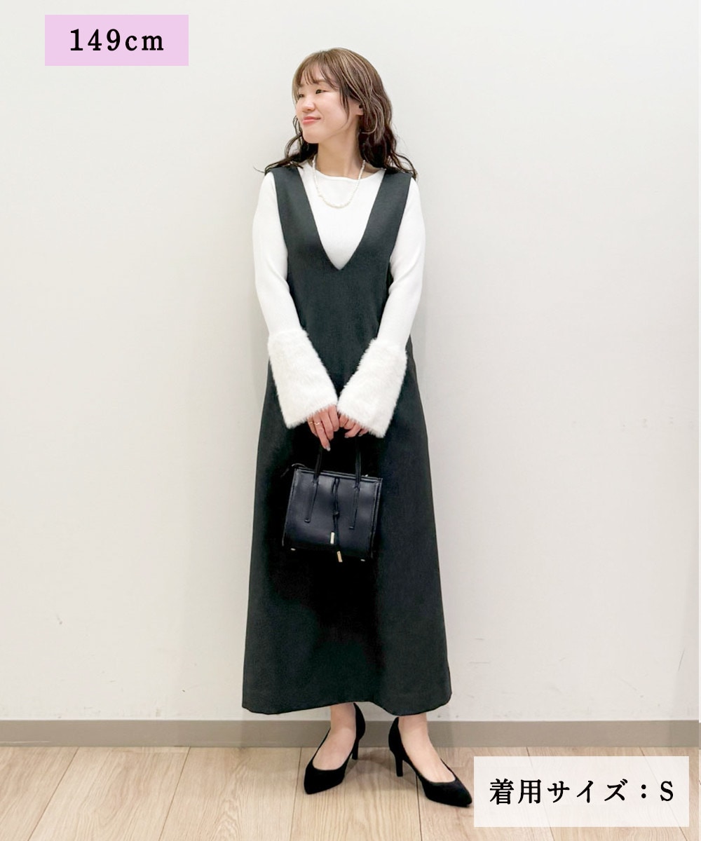 お袖か可愛いリブニット