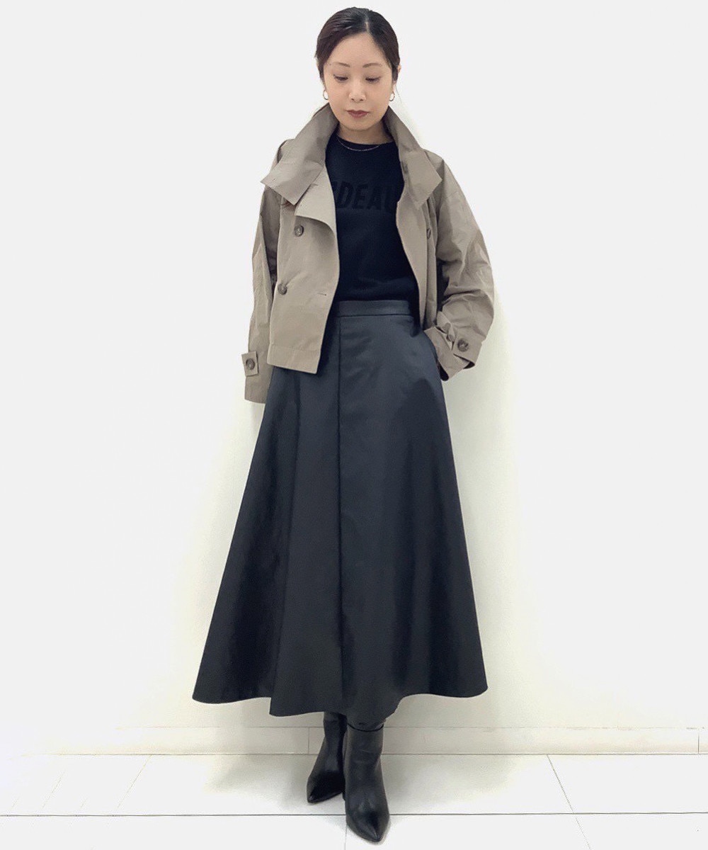 maiのショートコート×スカートスタイル1
