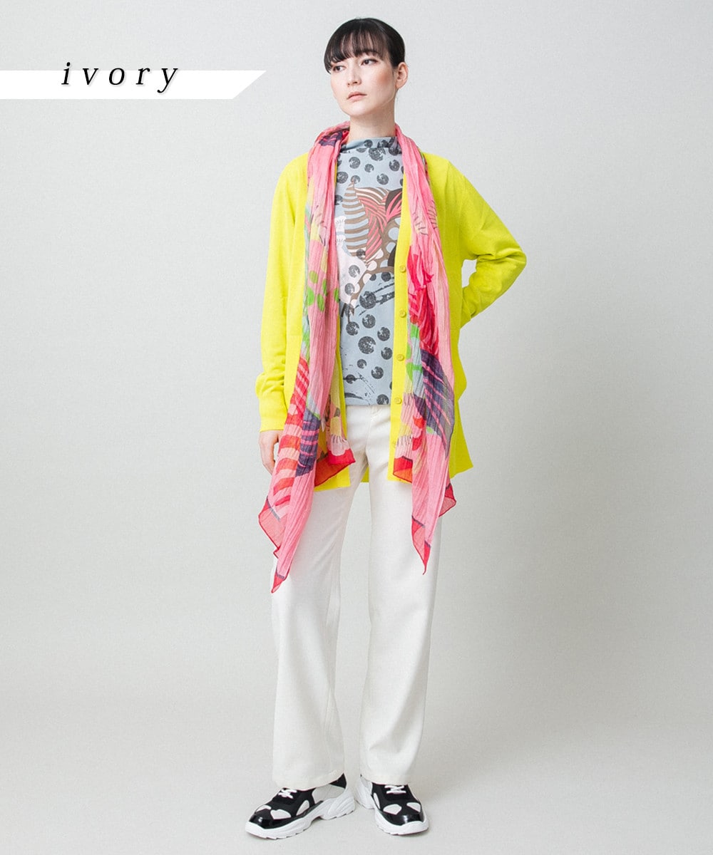 スパンコールロゴデニムライクパンツ /日本製/洗える