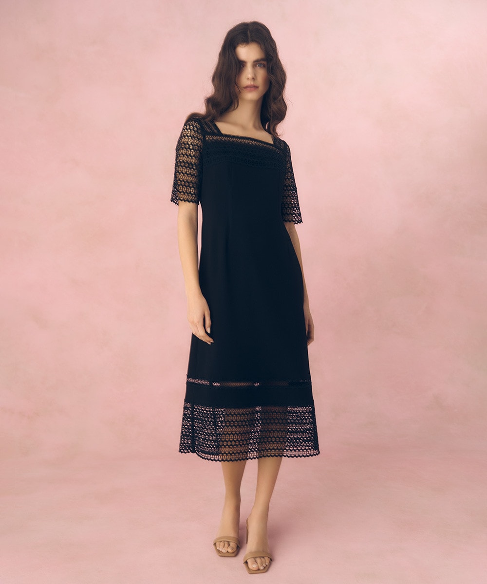 Geometric lace dress