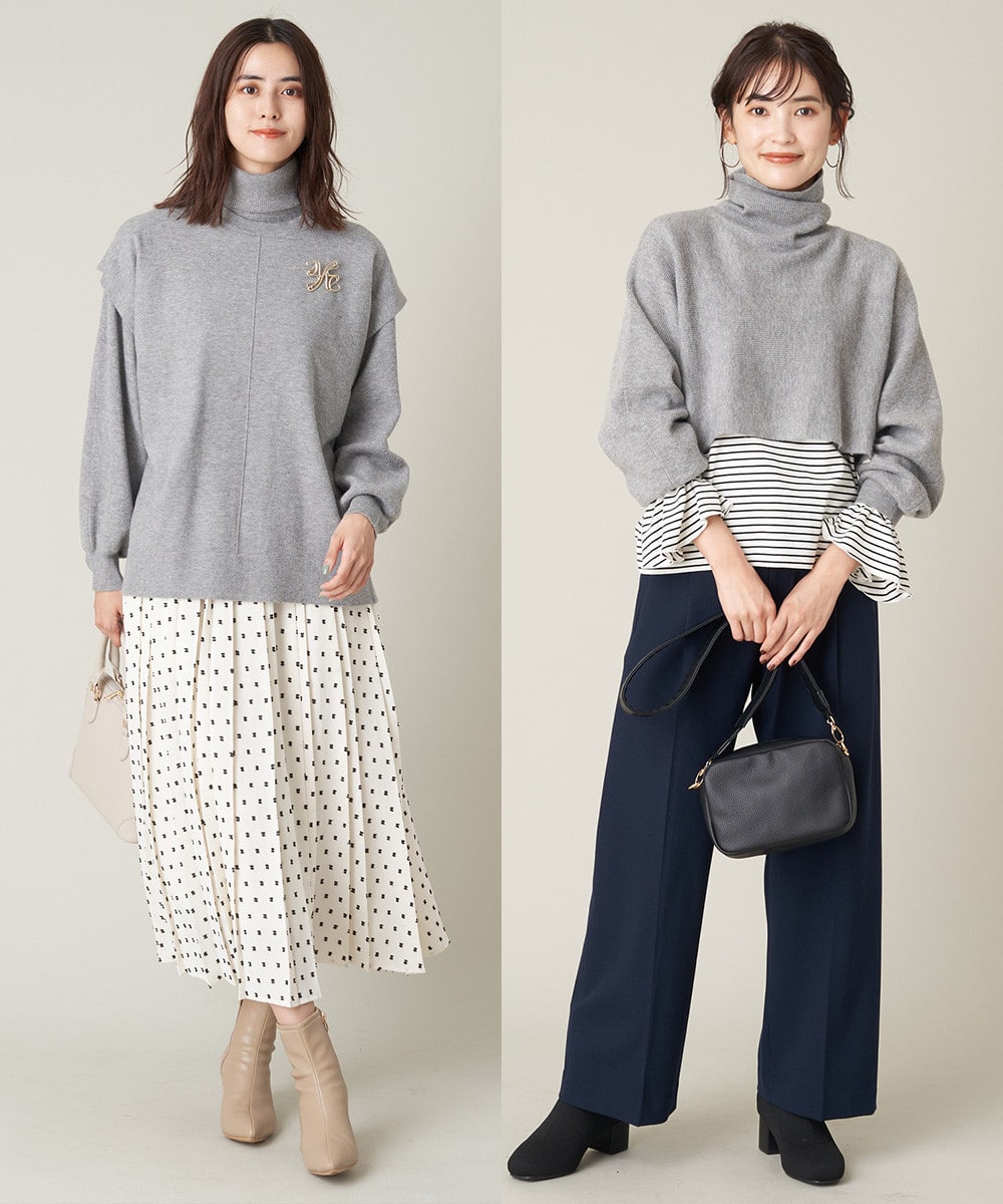 ショートニット×ベストレイヤードセット