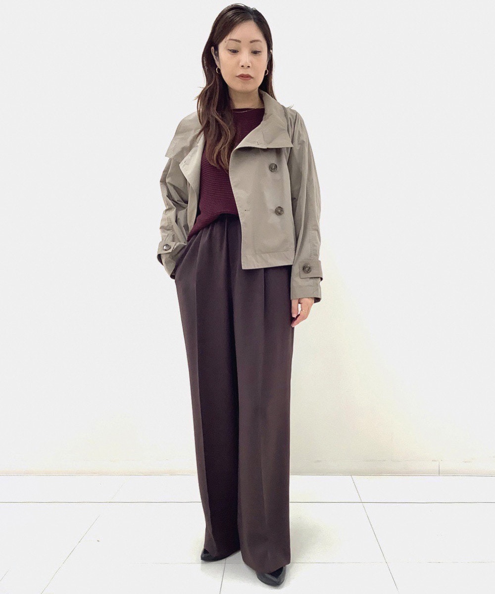 maiのショートコート×パンツスタイル1