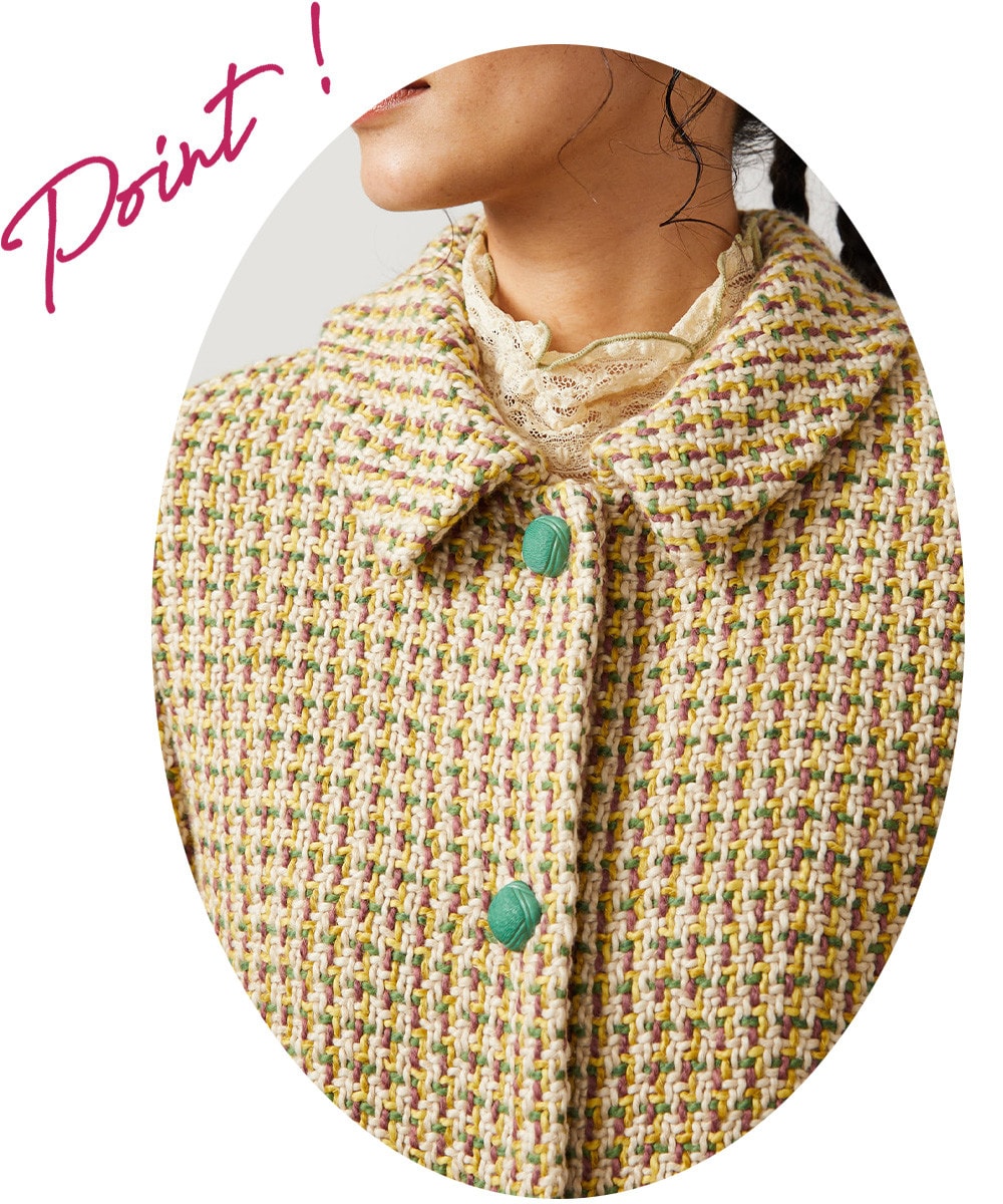 華やかに彩る ジャカードハーフ丈コート