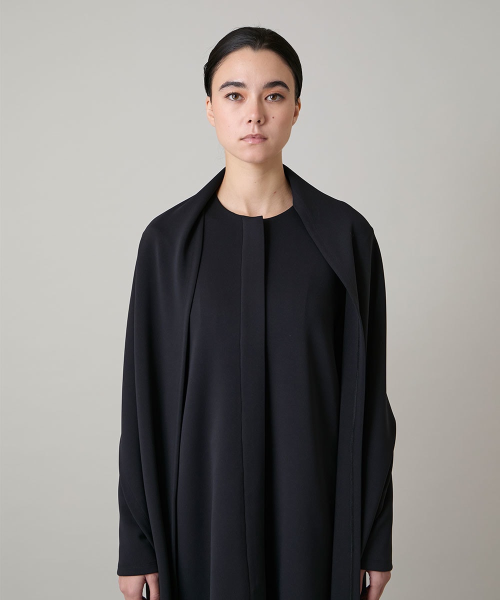 ショールデザインジップアップジャケットコート/日本製/洗える