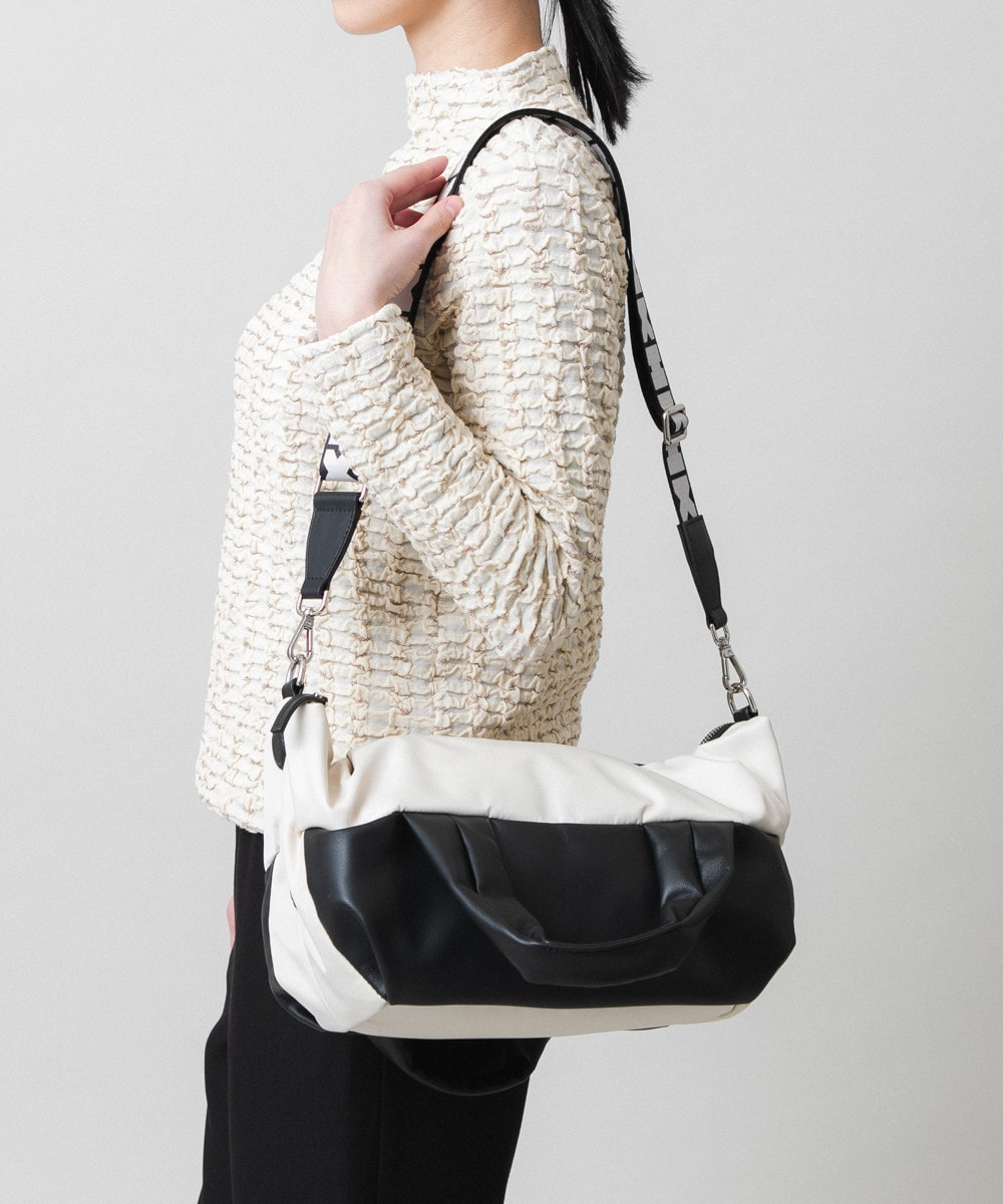 【2WAY】異素材ミックスボストンバッグ