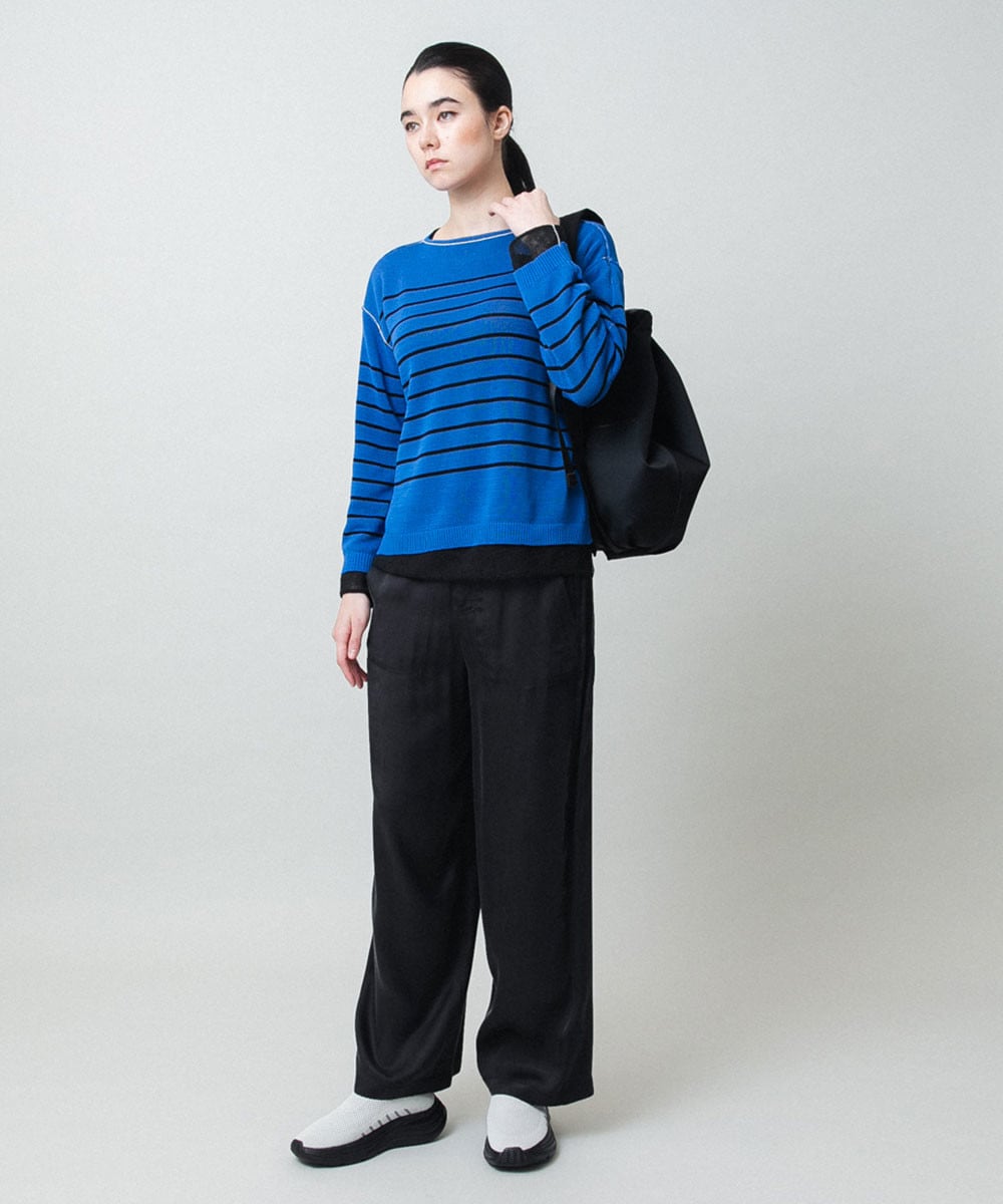 サテンワイドパンツ