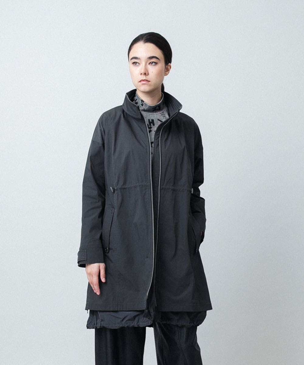 レイヤード風デザインタフタコート/洗える