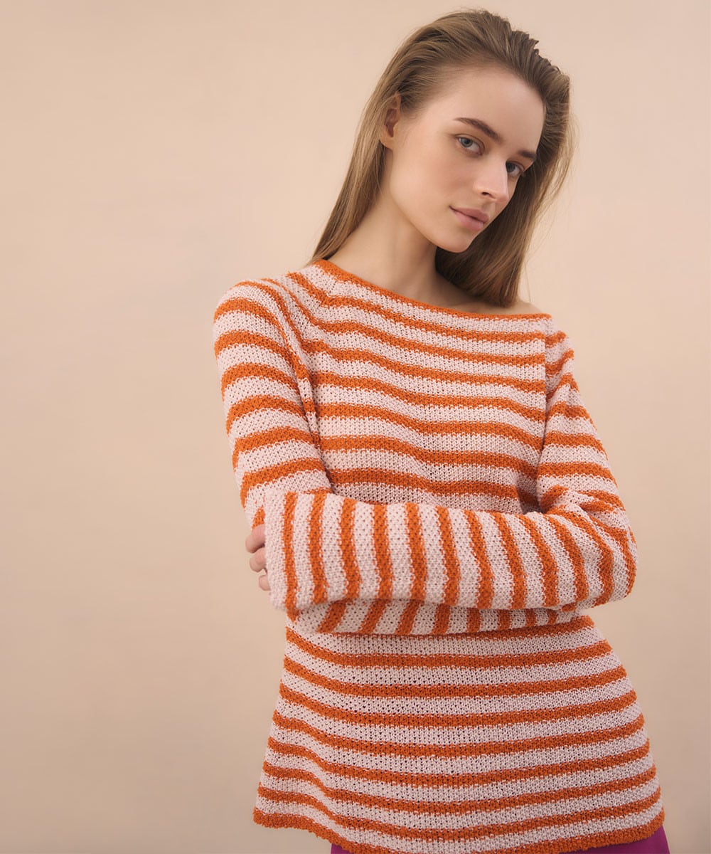 Silk border knit