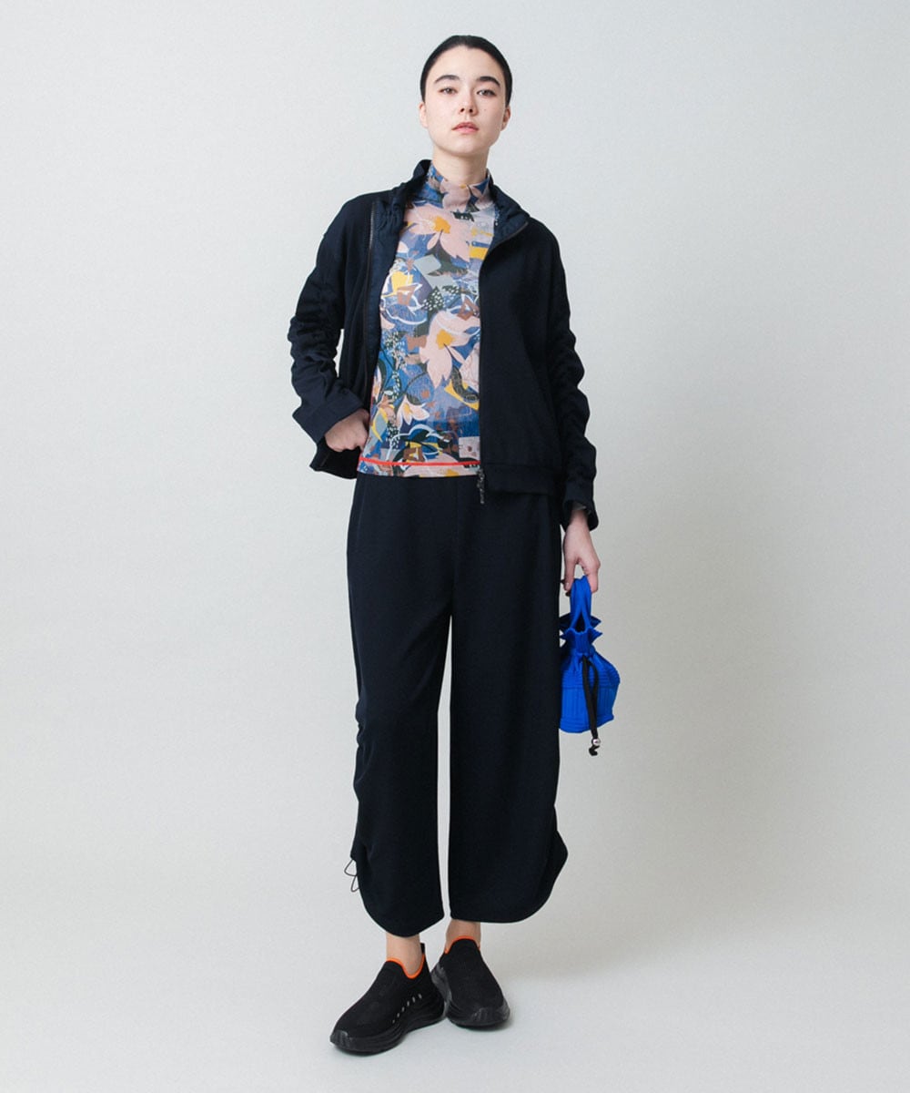 コラージュプリントチュールカットソー/日本製/洗える