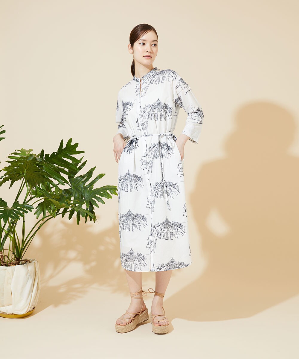 Townscape embroidery dress