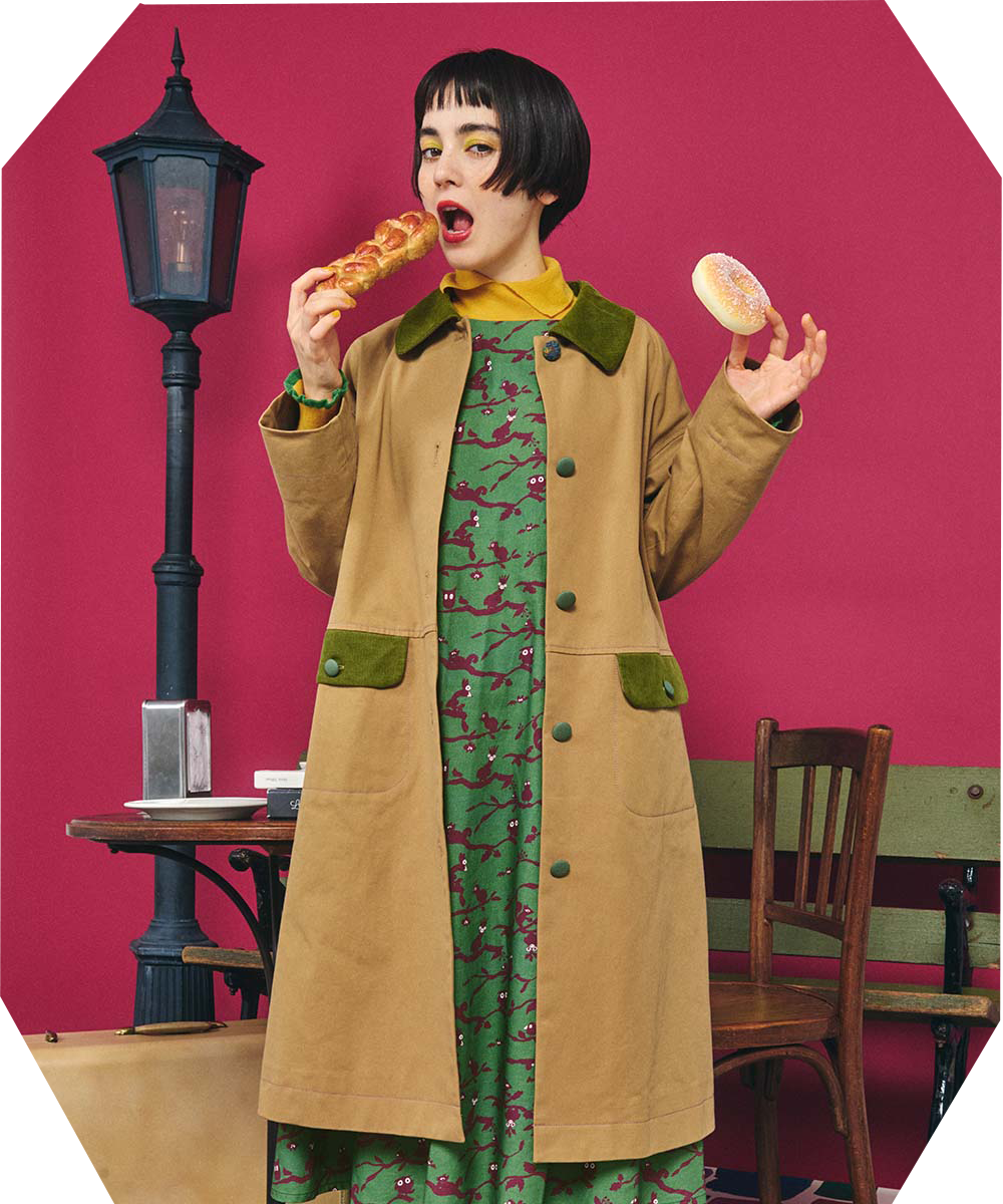 日常使いしやすい！カジュアルなステンカラーコート