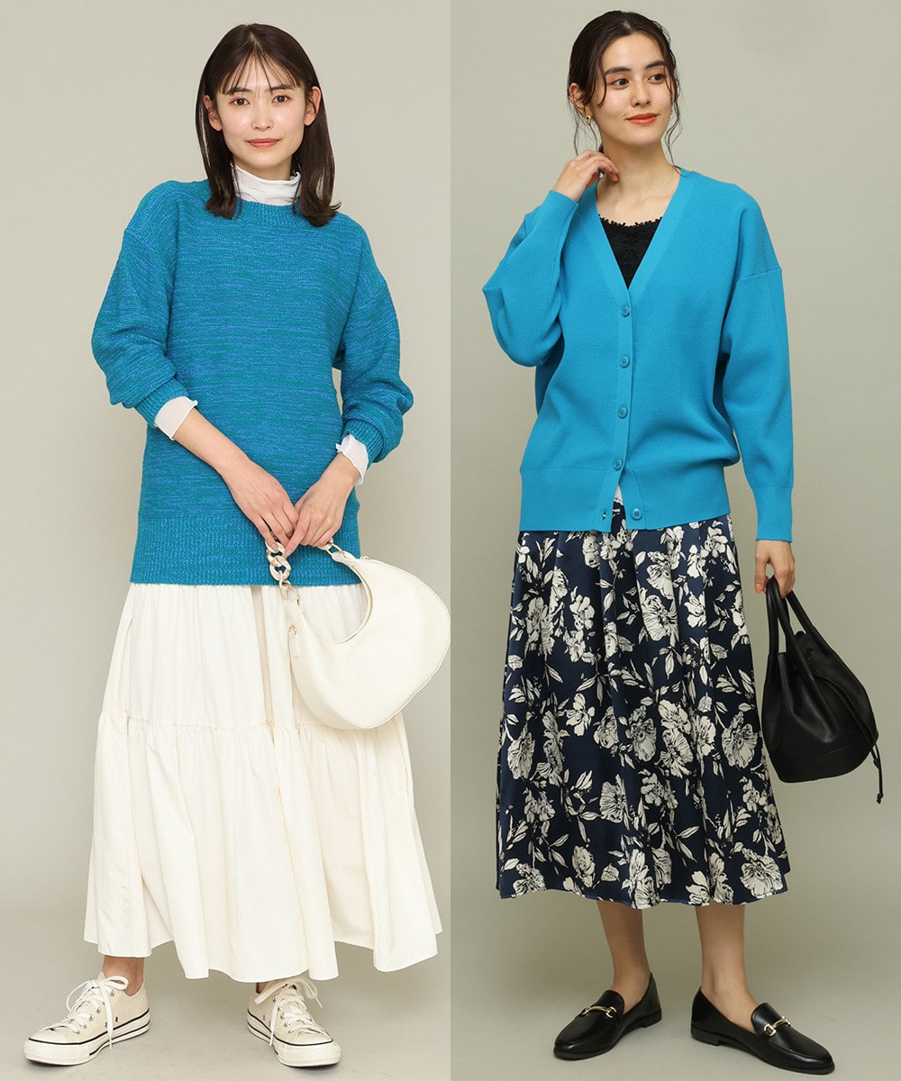 鮮やかさにコーデを彩る「ブルー&グリーン」