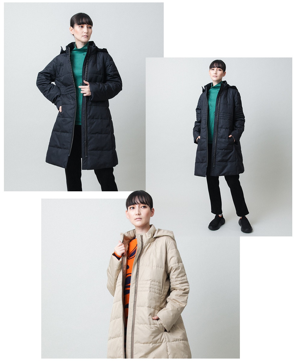 エコダウンキルティングコート/洗える