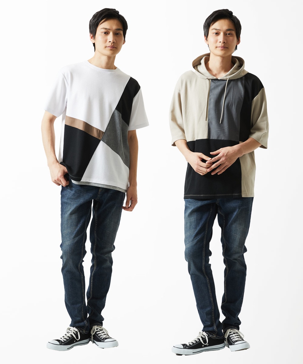 【接触冷感】COOLタッチブロックプルオーバーパーカー