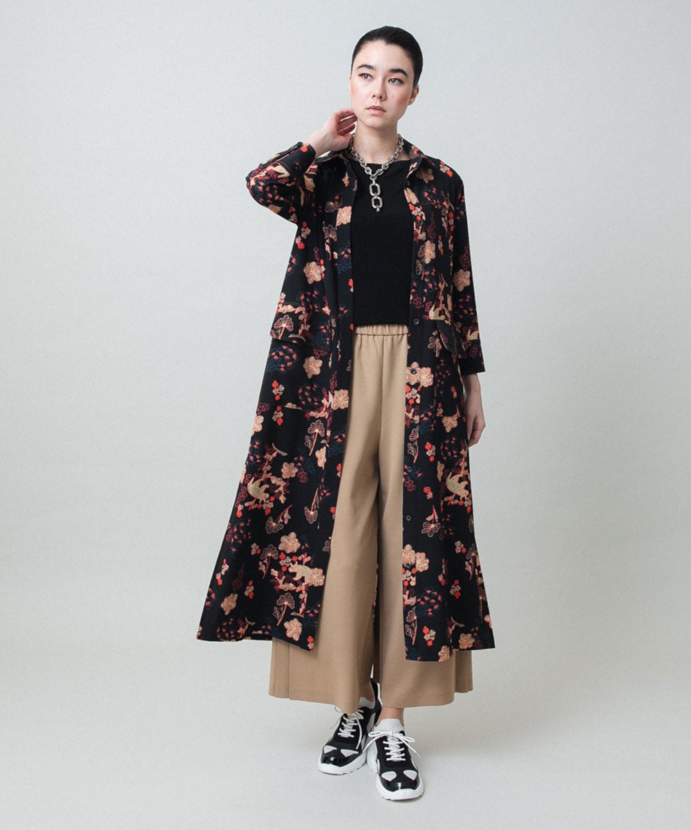 サイドプリーツイージーパンツ/洗える