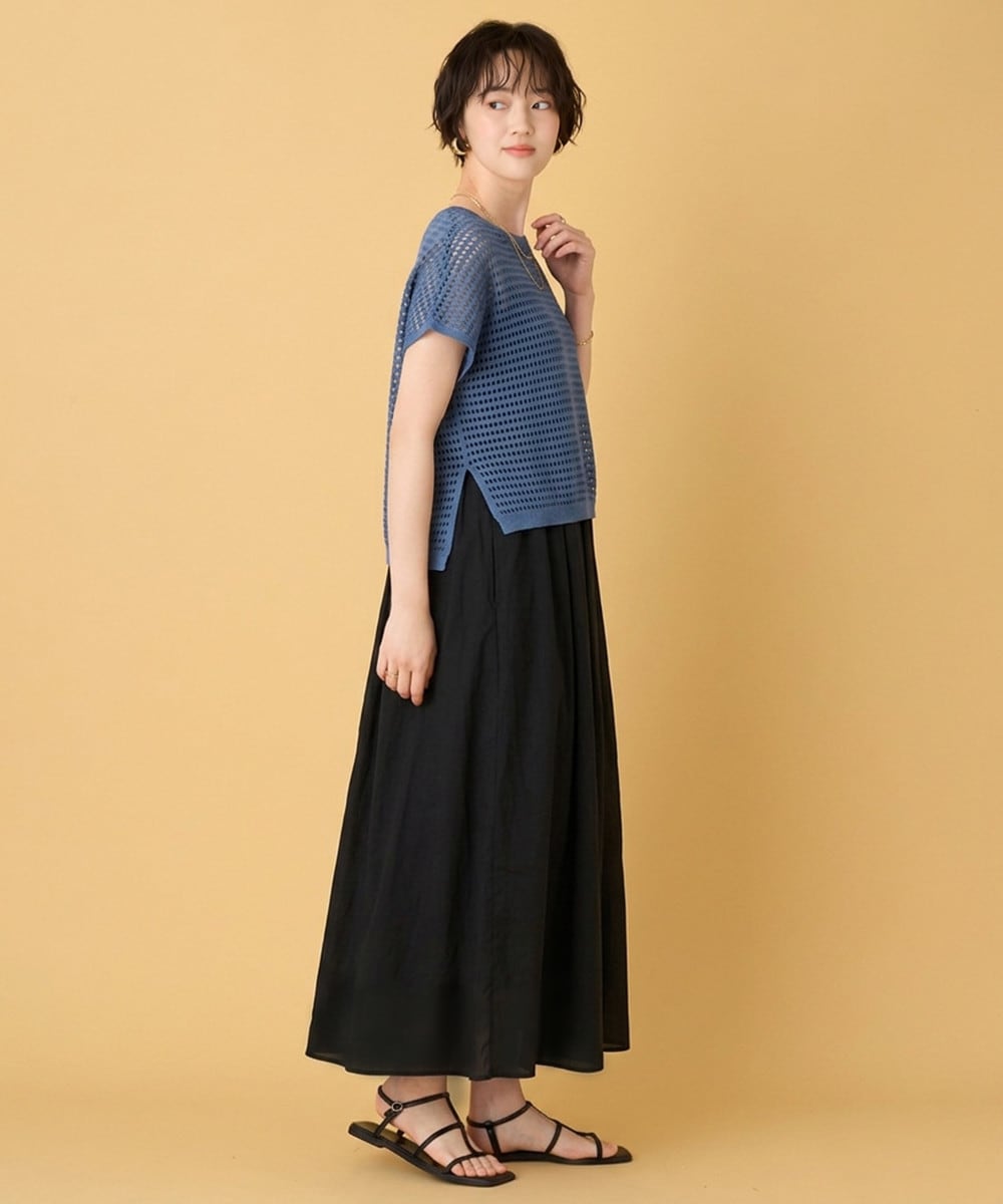 【セットアイテム】タックフレアワンピース×メッシュプルオーバー