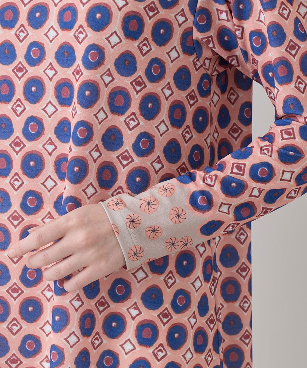 ドットスクエアAラインデザインチュニック /日本製/洗える