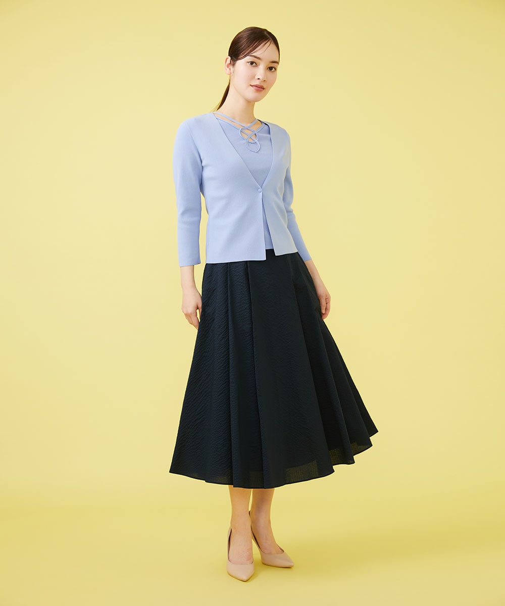Skirt x design knit coordinate