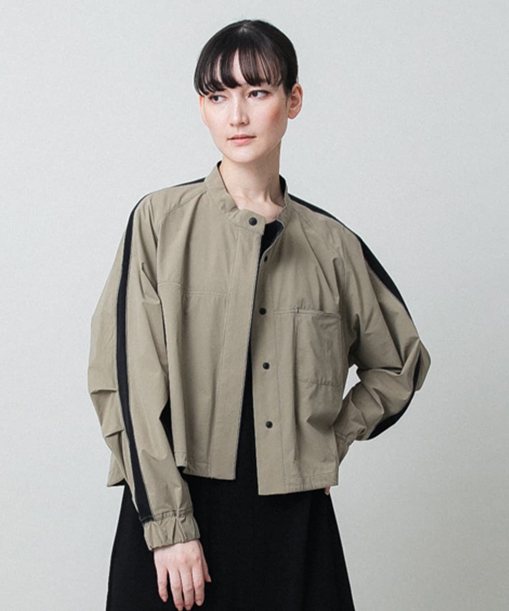 配色ラインフロントボタンシャツブラウス