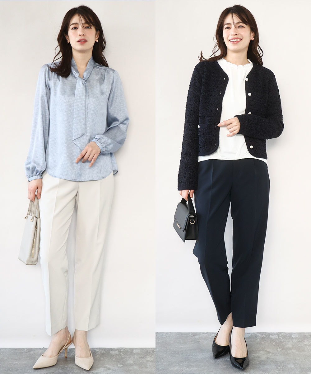 ラメ入りツイードニットジャケット/洗える/WEB限定サイズあり