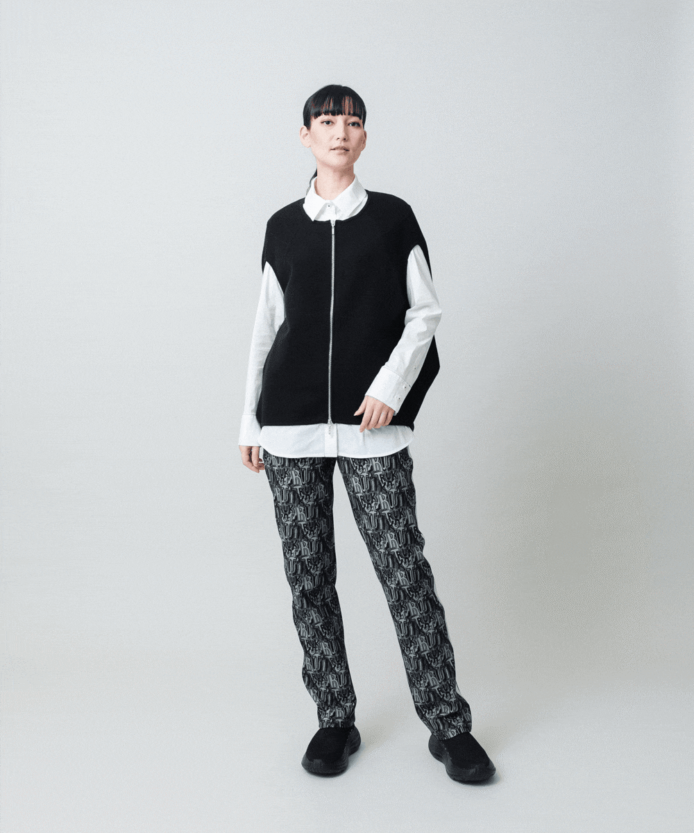 ミラノリブデザインニットベスト/洗える