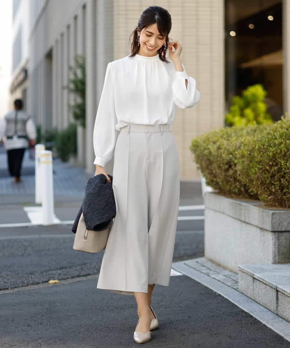 ベルト付ワイドパンツ