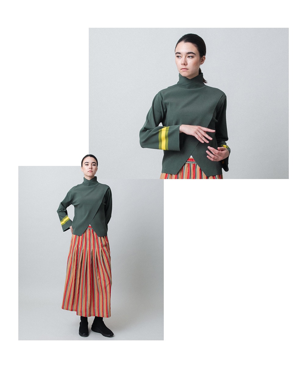 オーバーラップデザインプルオーバー/洗える