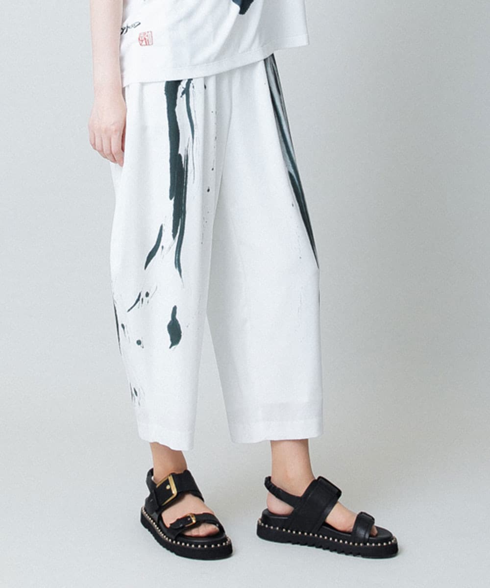 墨絵プリントコクーンパンツ /日本製/洗える