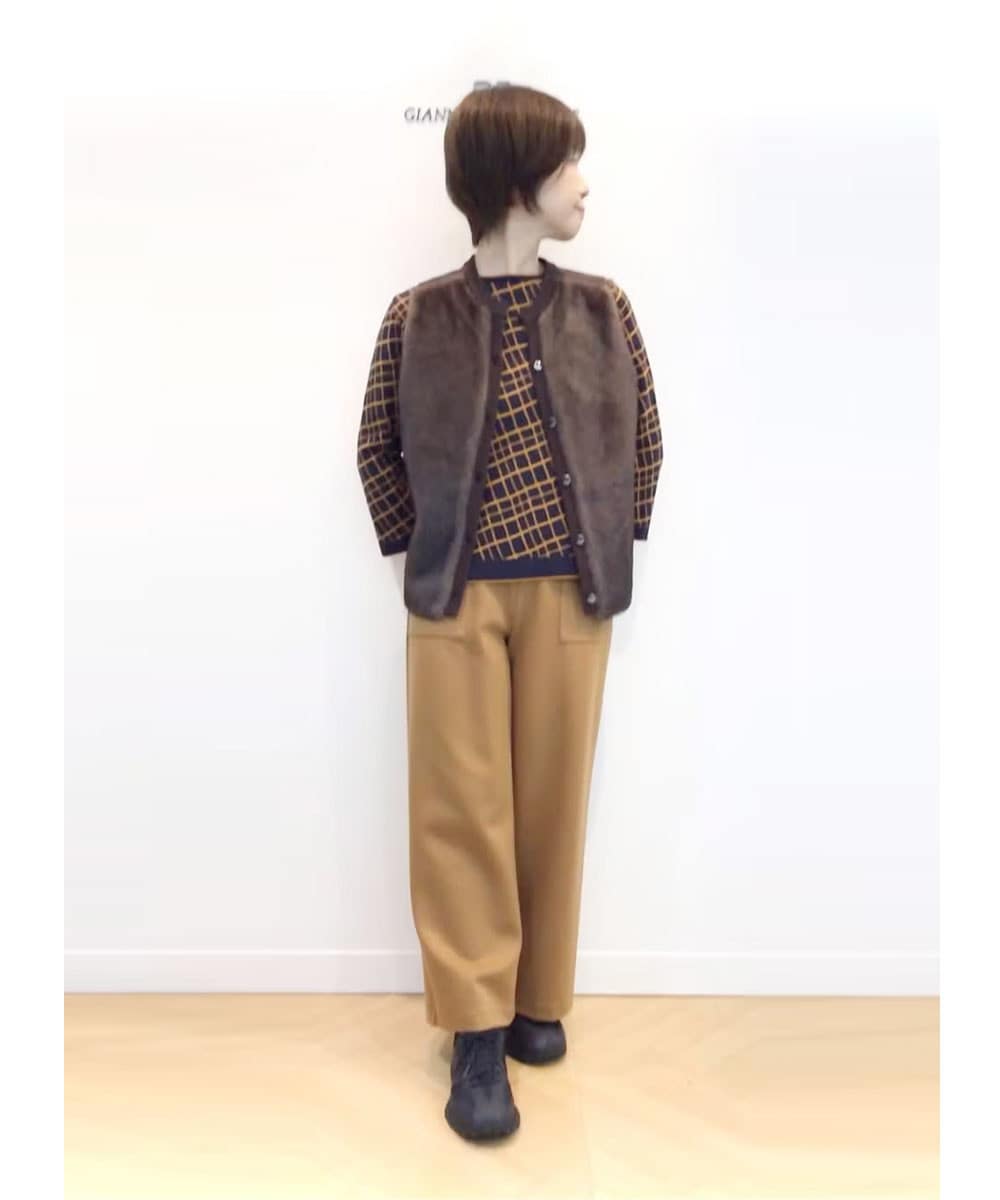 秋カラーのジャカードニット