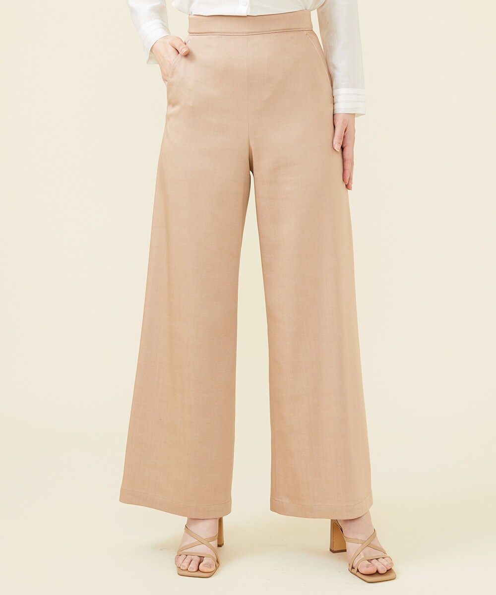 Tencel denim wide pants