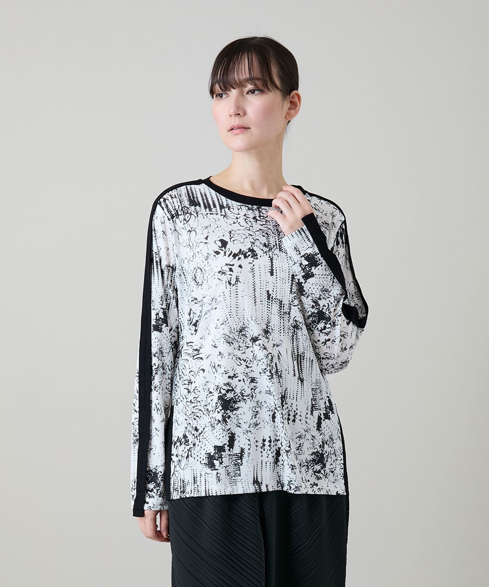 【ブラック：WEB/京王百貨店新宿店限定カラー】インクペインティングイージーパンツ/日本製/洗える