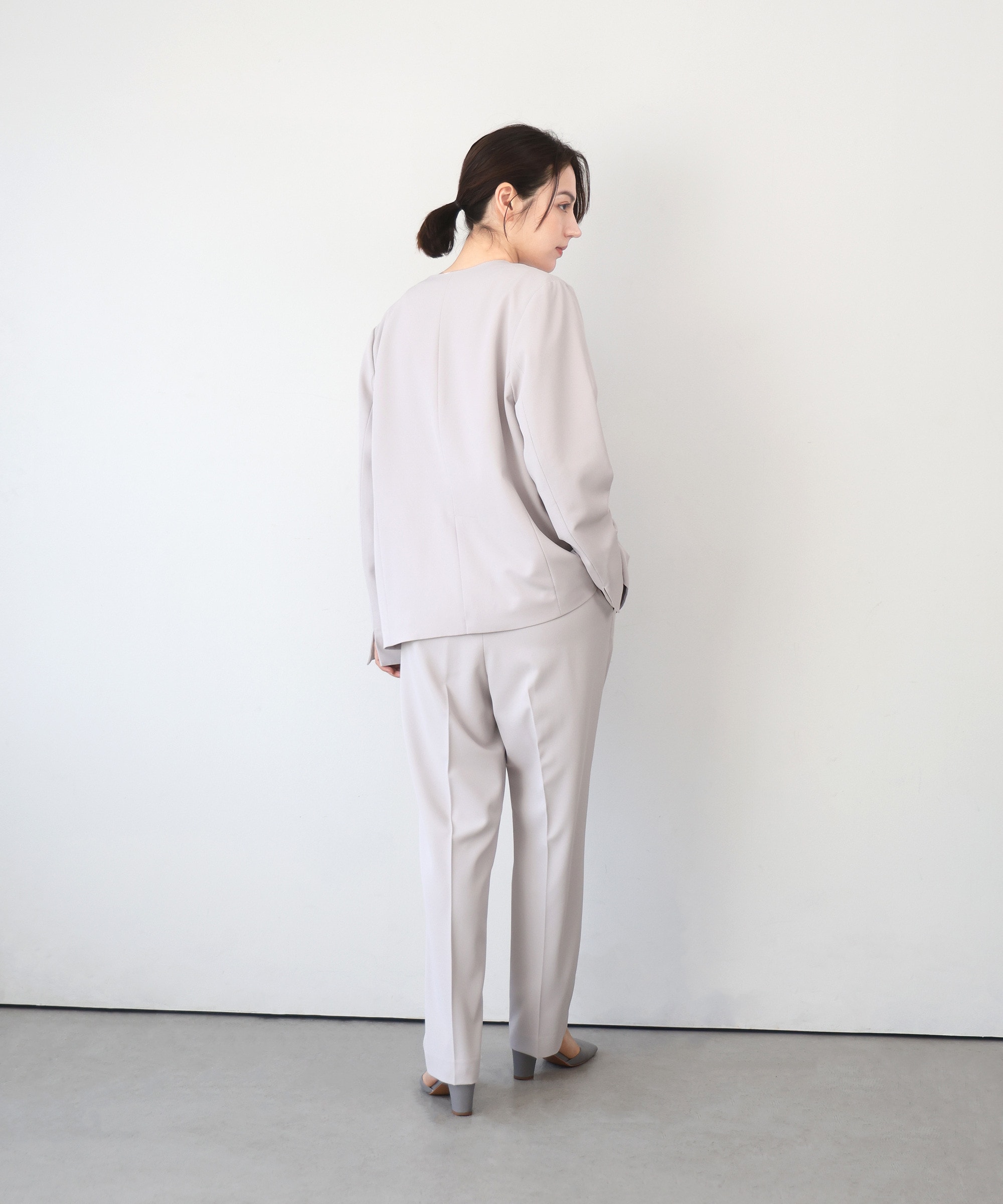 【セットアップ対応】【洗える】フルダルノーカラージャケット