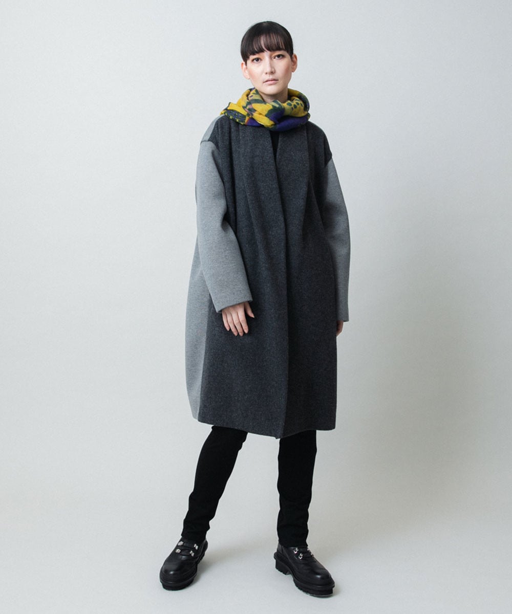 ウールジョイントコクーンシルエットコート/日本製