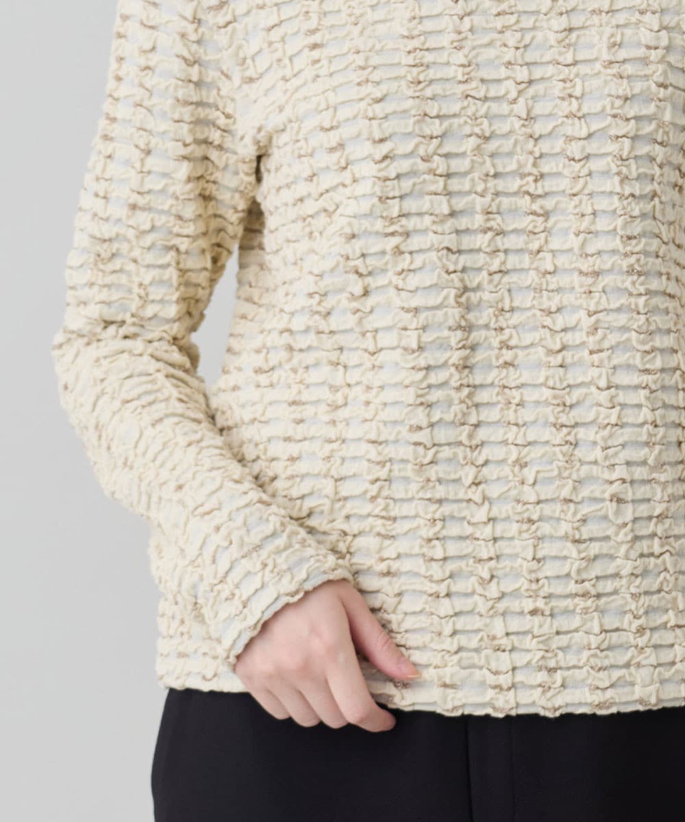 ブリスタージャカードラメ入りプルオーバー /日本製/洗える