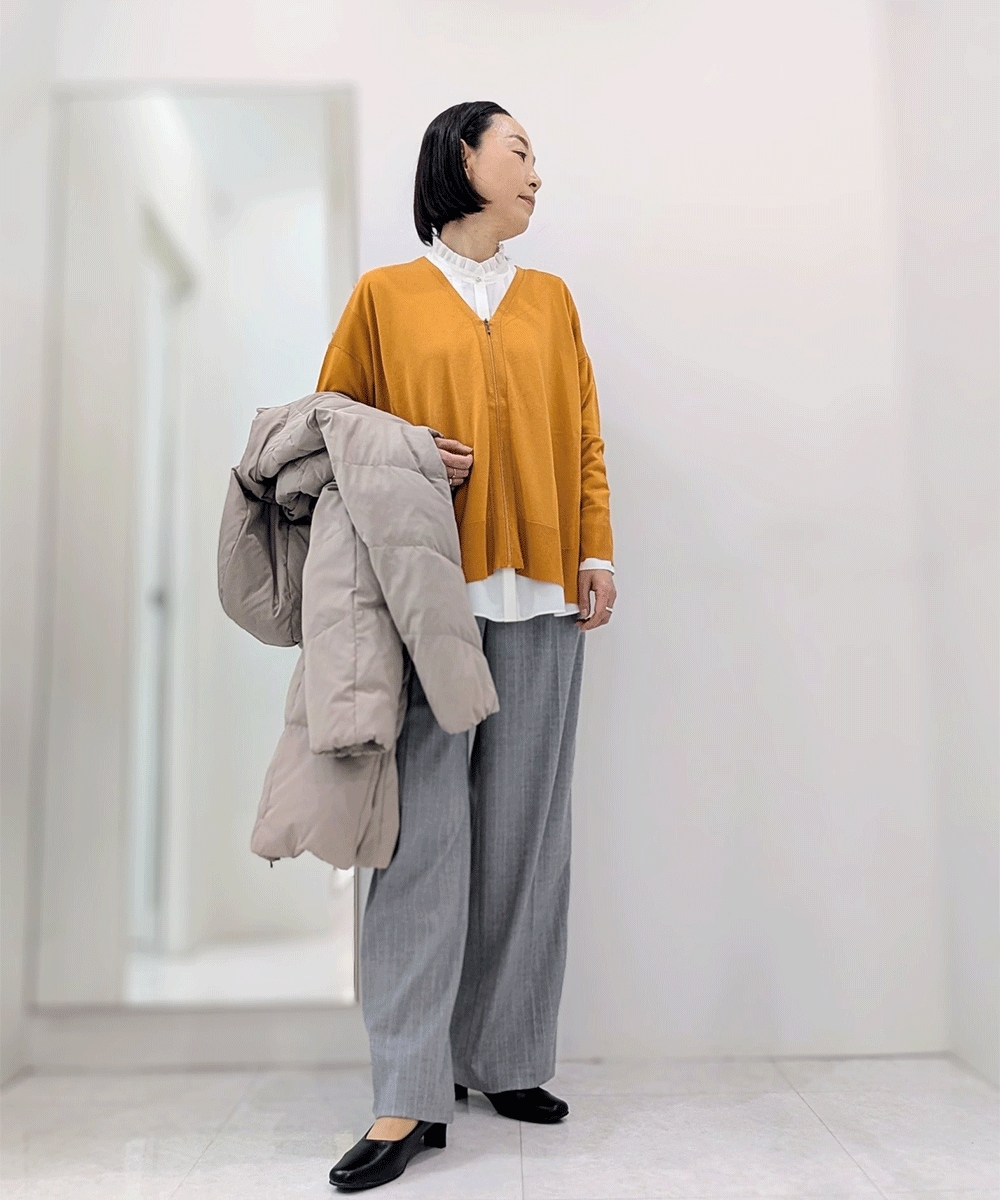 冬色に映えるオレンジレイヤード