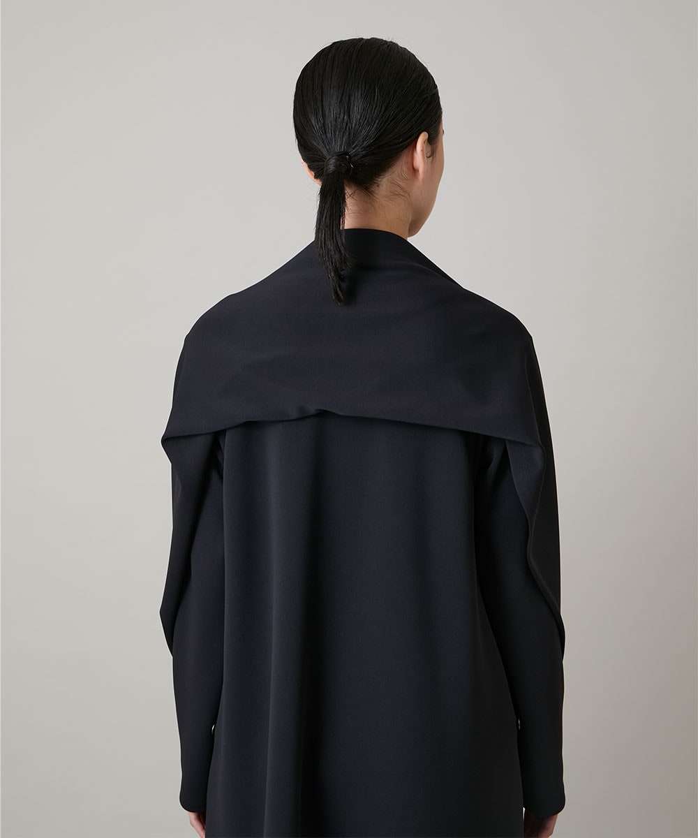 ショールデザインジップアップジャケットコート/日本製/洗える