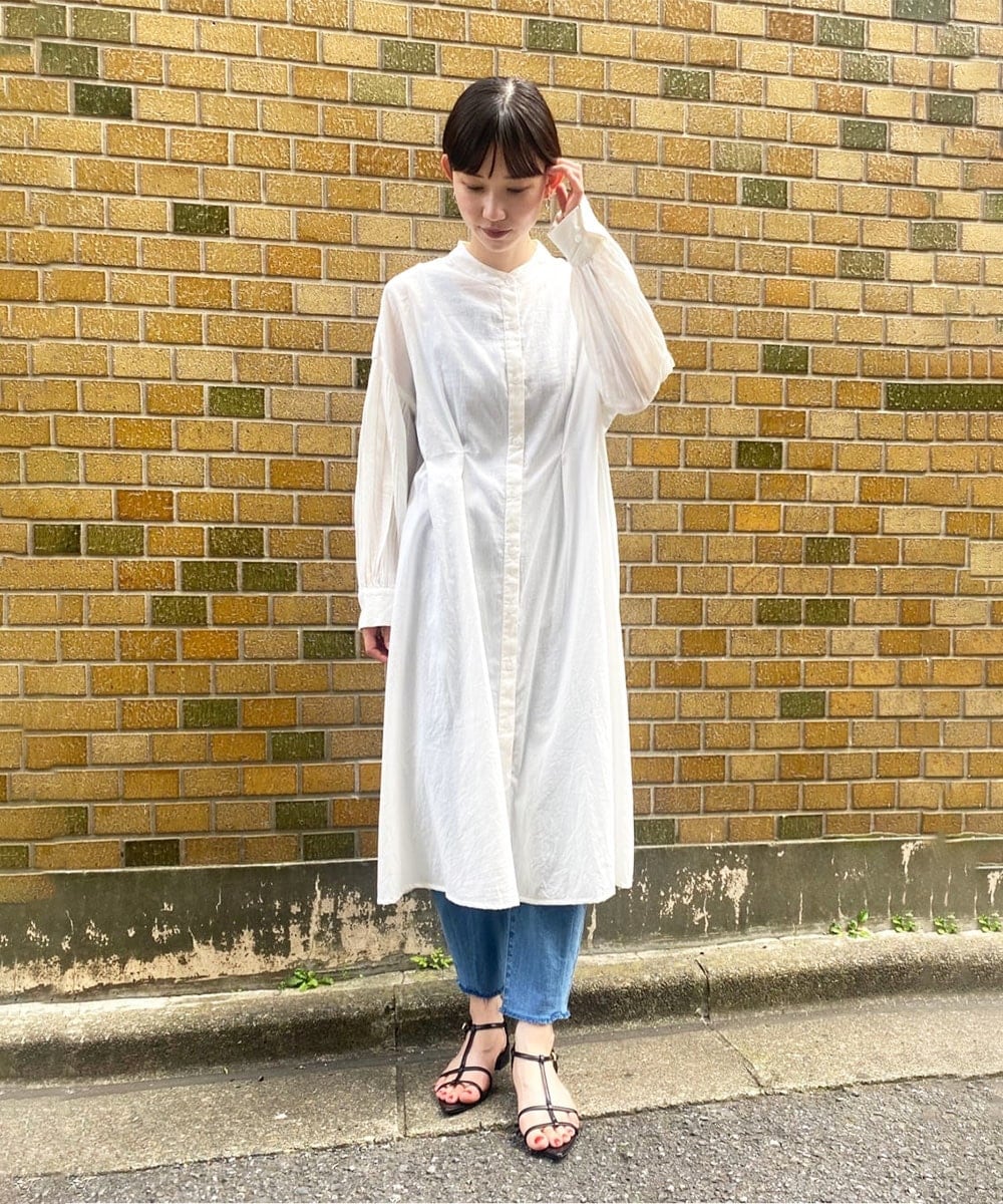 タック入りシルエットリメイク　シャツワンピース