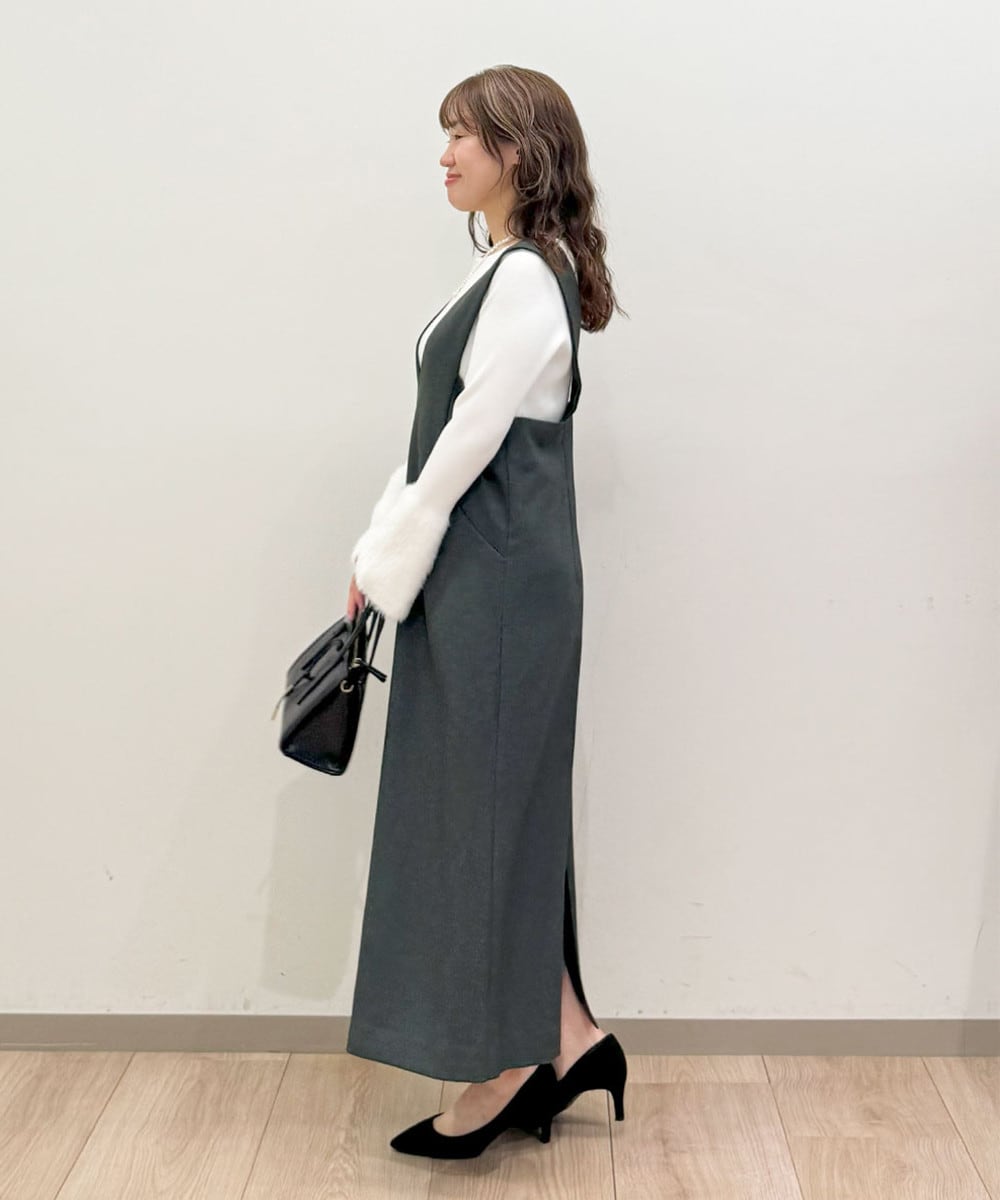 お袖か可愛いリブニット