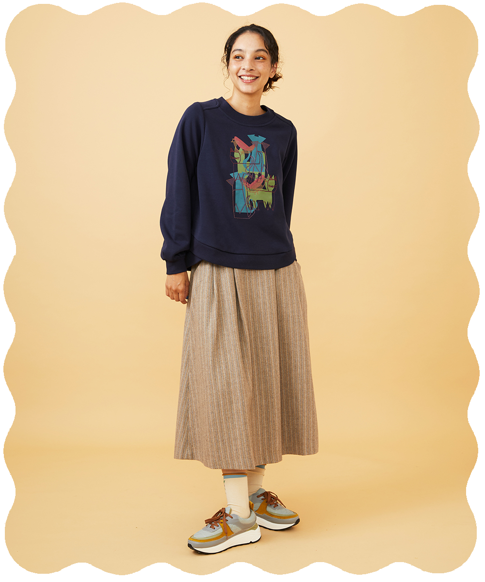Animales Coloridos裏起毛カットソー